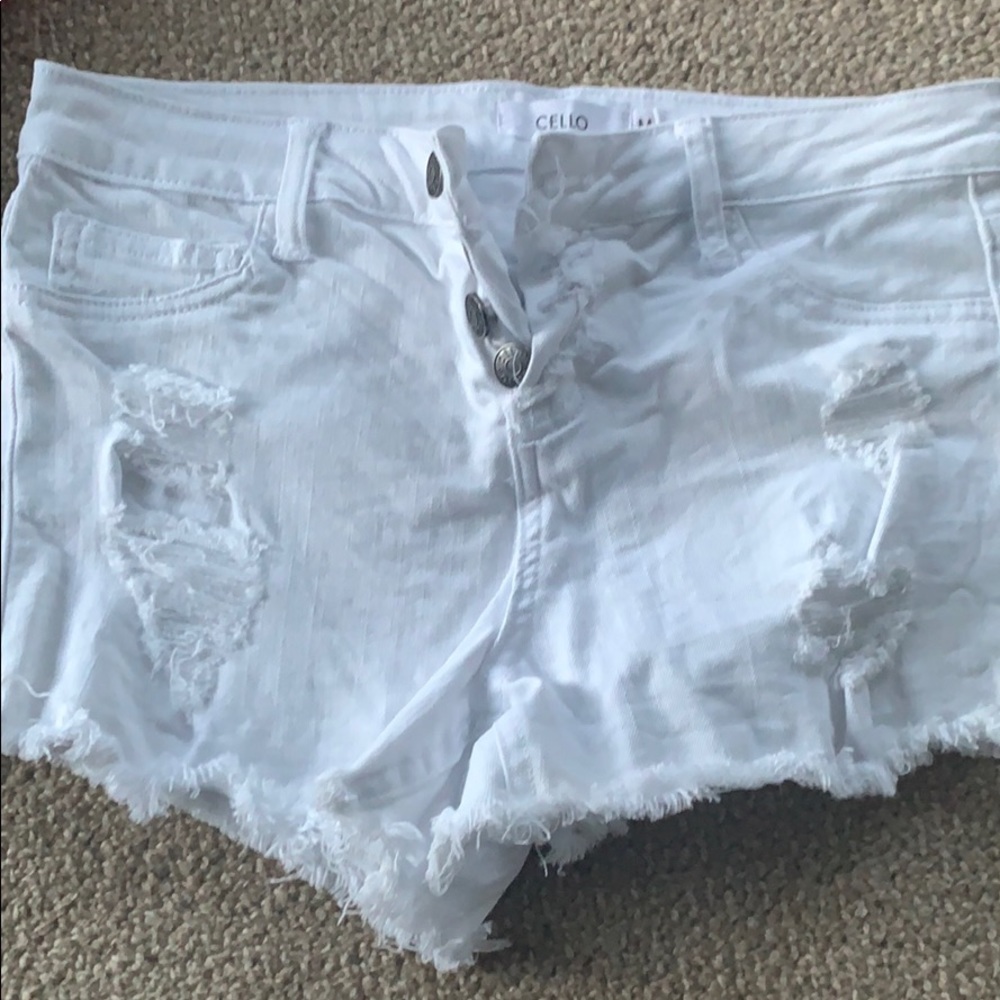 High Waisted White Shorts